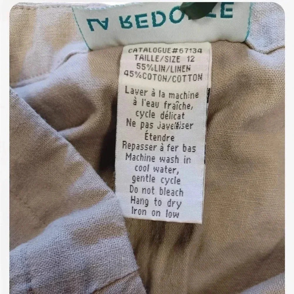 La Redoute Linen Blend Sand Colour Wide Leg Pants Size 12 - Picture 8 of 10